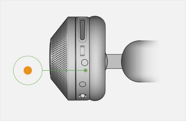 The amber LED indicates your battery is low.