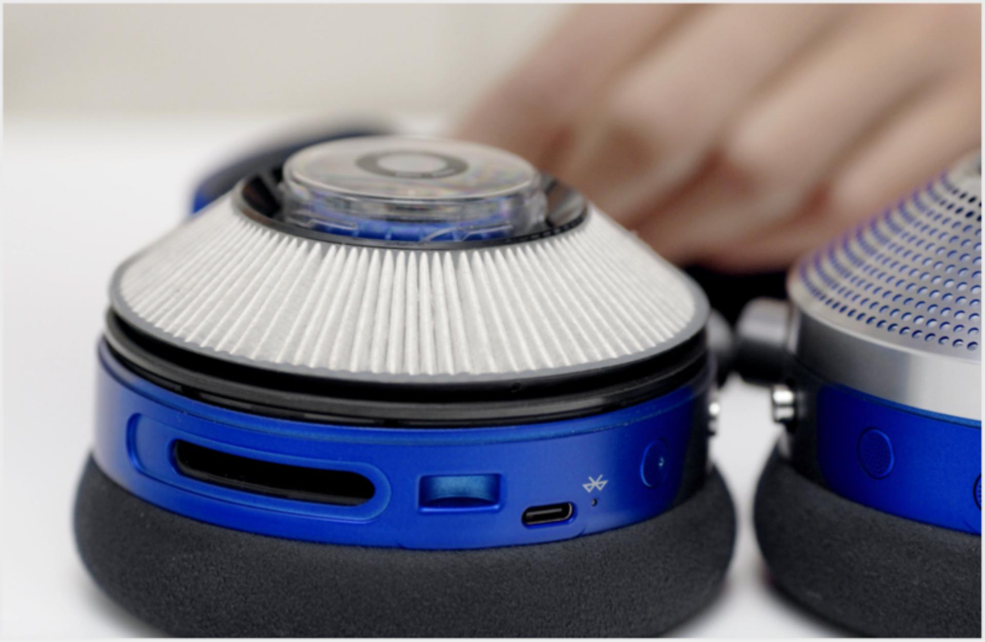 The filter inside one of the ear cups.