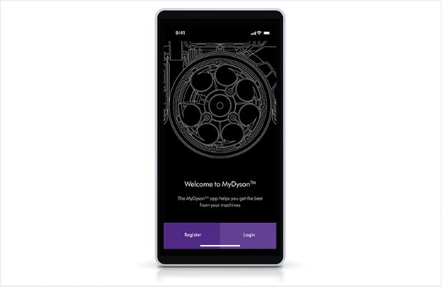 The MyDyson app displayed on a smartphone.