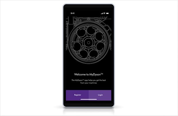 The MyDyson app displayed on a smartphone.