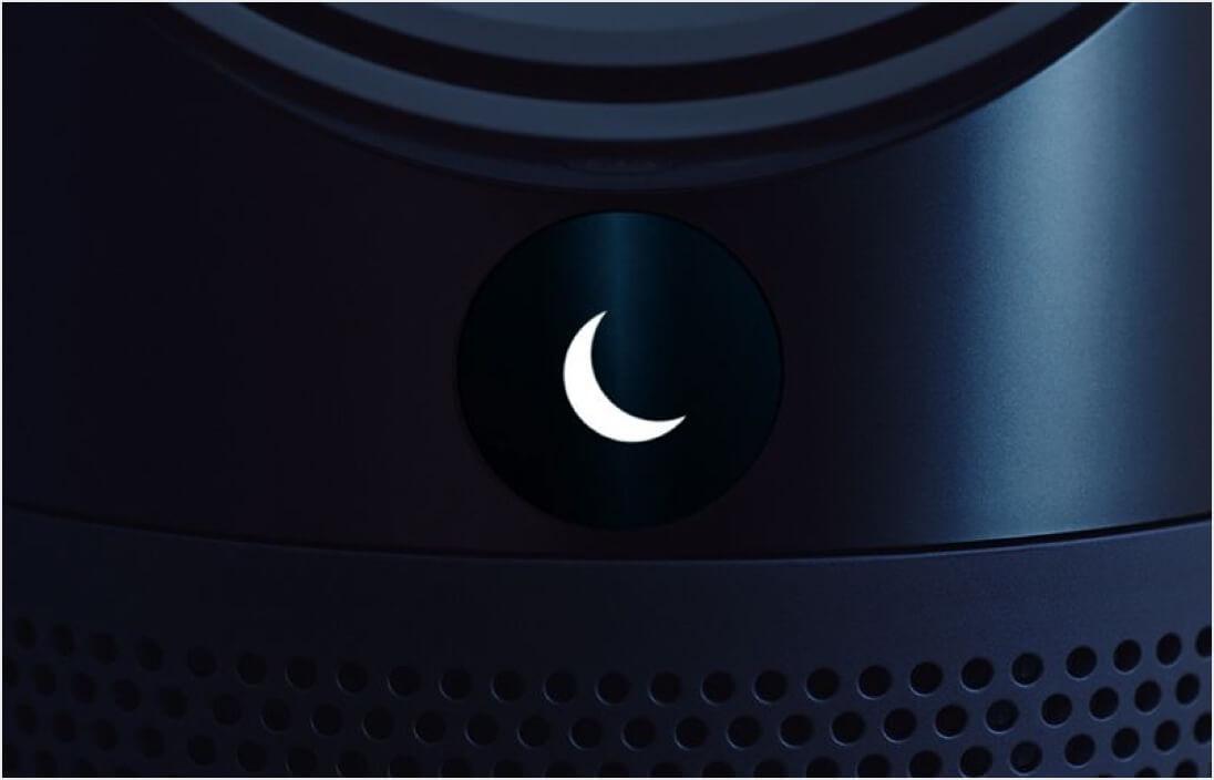 The Dyson Pure Cool Cryptomic purifying fan in Night mode