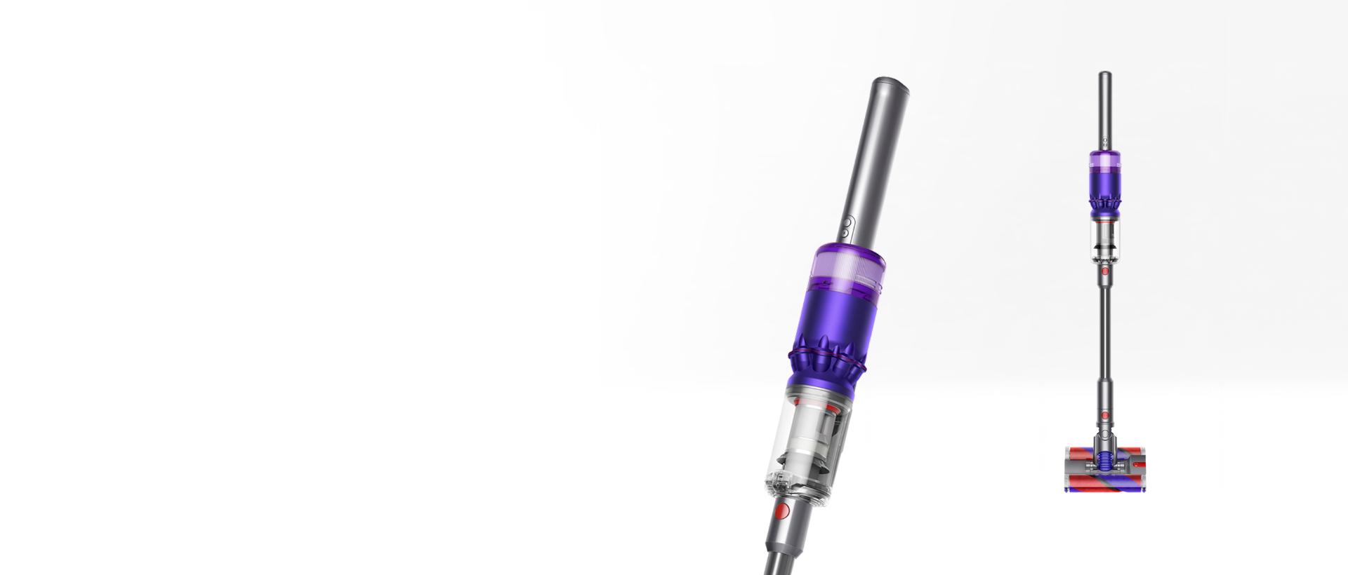 Dyson Omni-Glide vacuum shown in both full view and close-up.