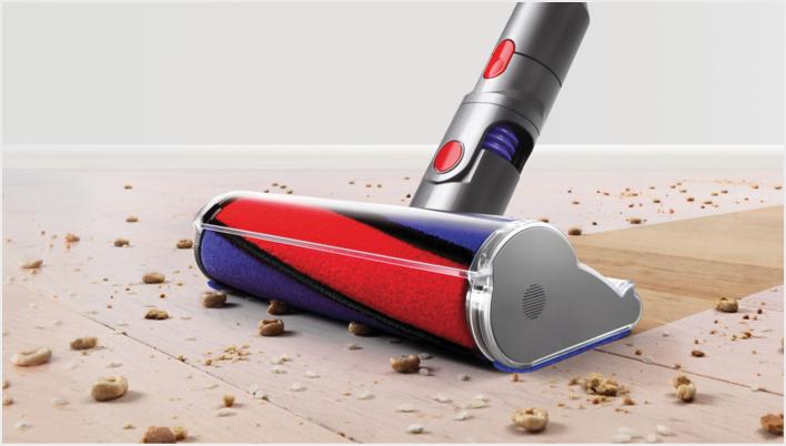 Soft roller cleaner head on hard floor