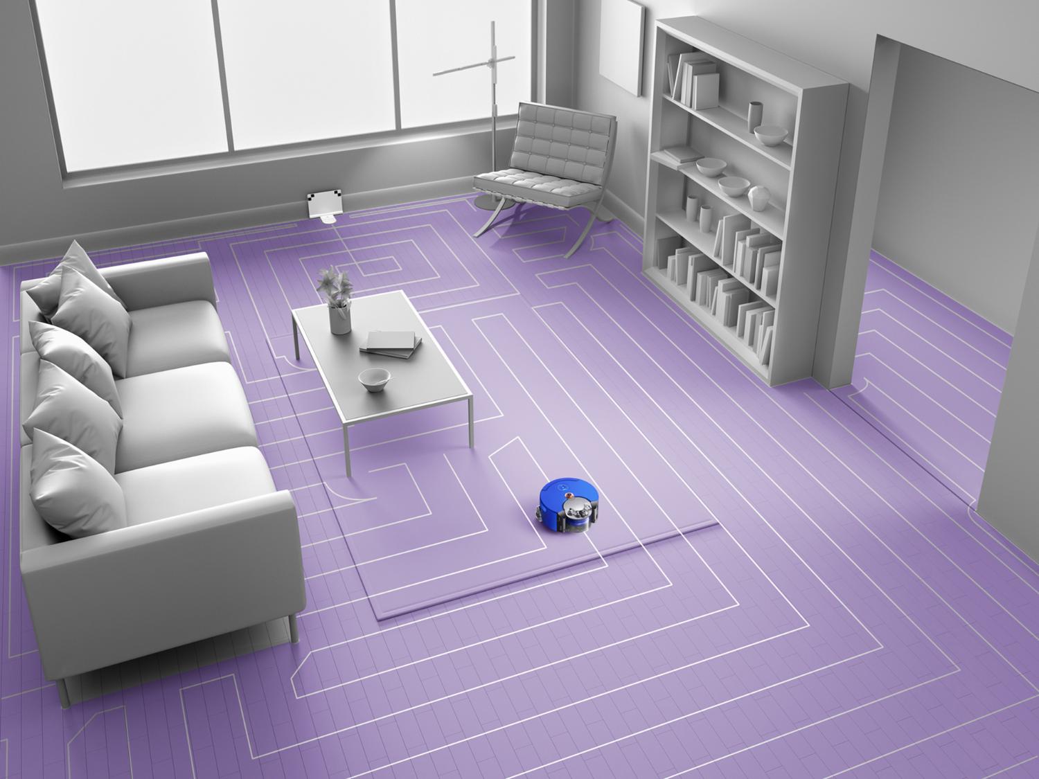 Dyson 360 Heurist™ robot vacuum mapping a room