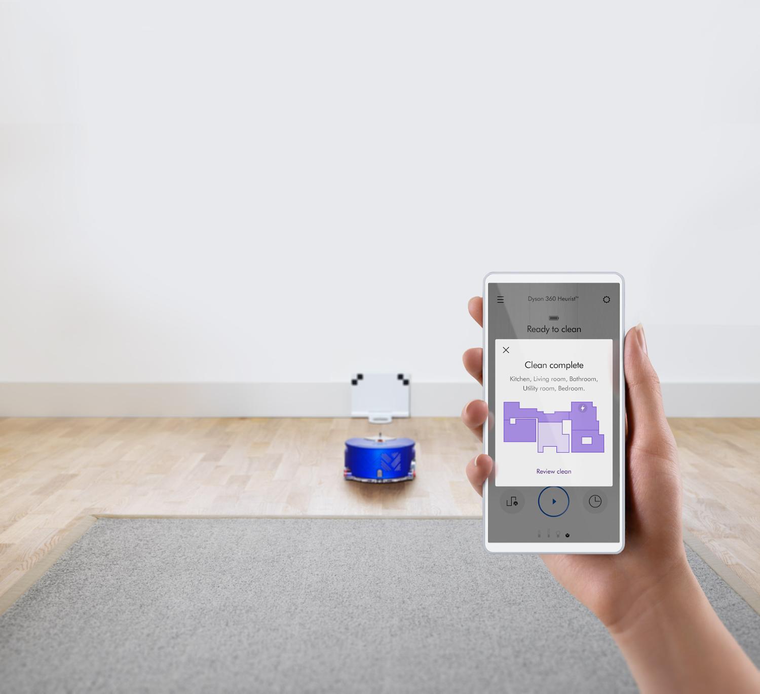 The Dyson Link app on a smartphone's screen