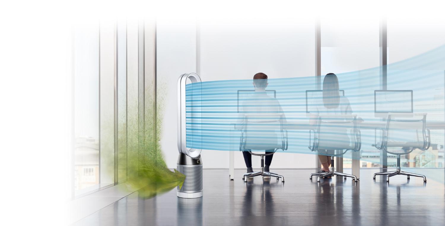 Dyson pure cool me purifying gases in an office