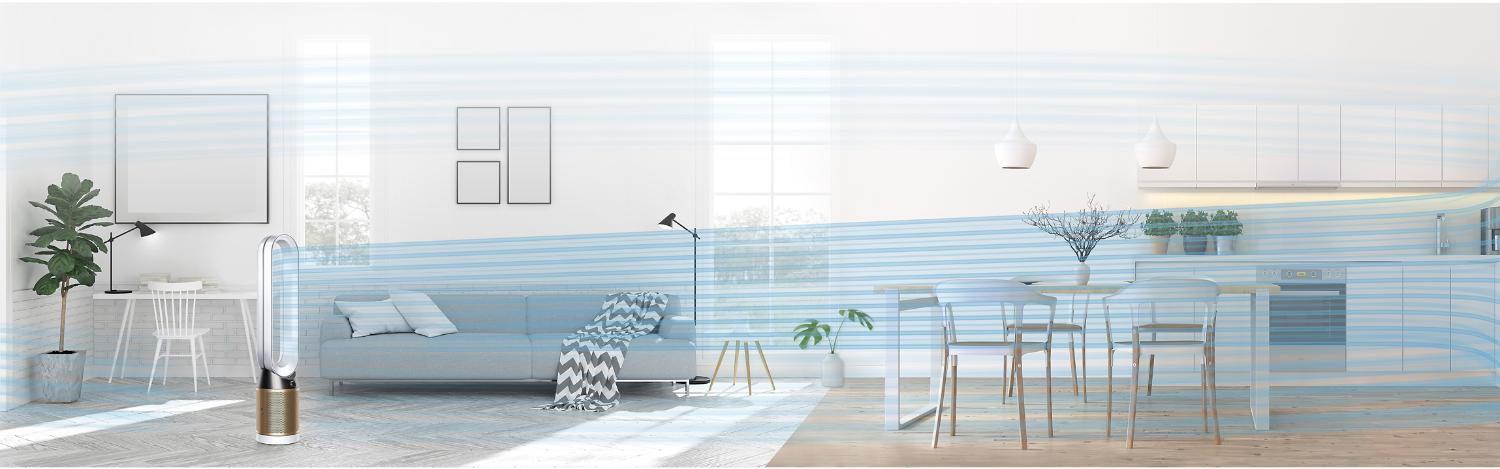 Dyson pure cool range with pure cool tower airflow