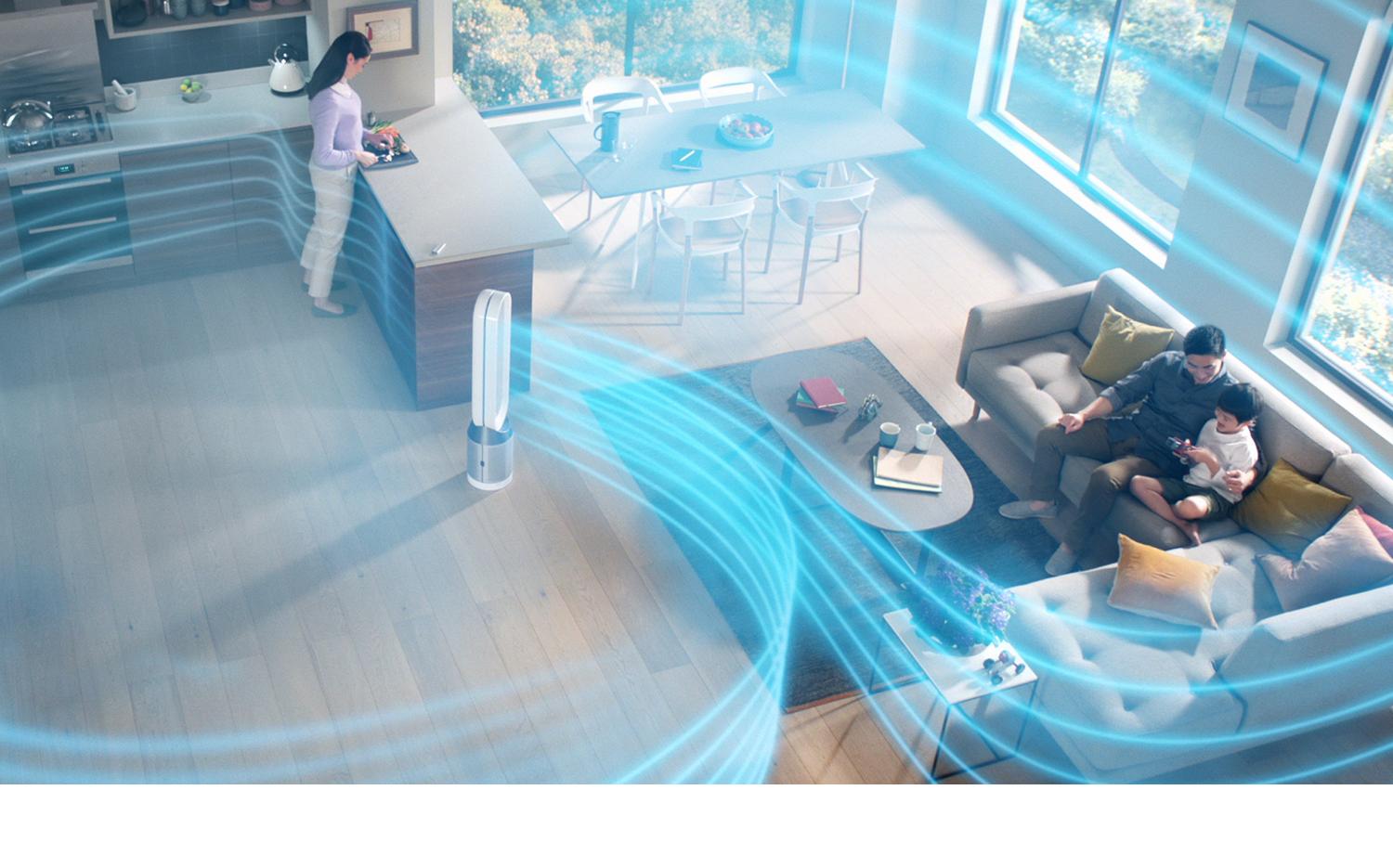 Purificateur Dyson dans un salon