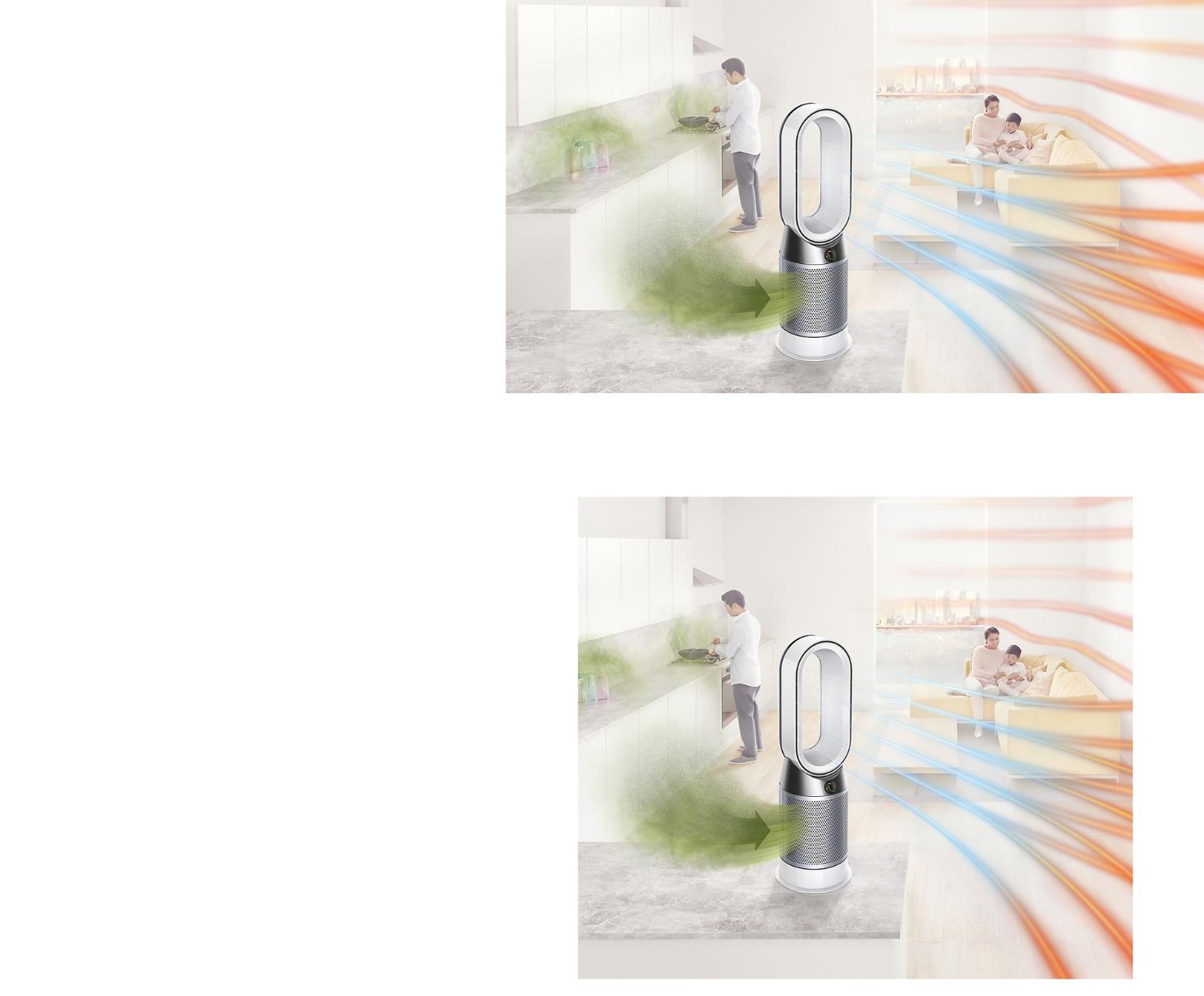 Dyson Pure Hot+Cool projecting purified air