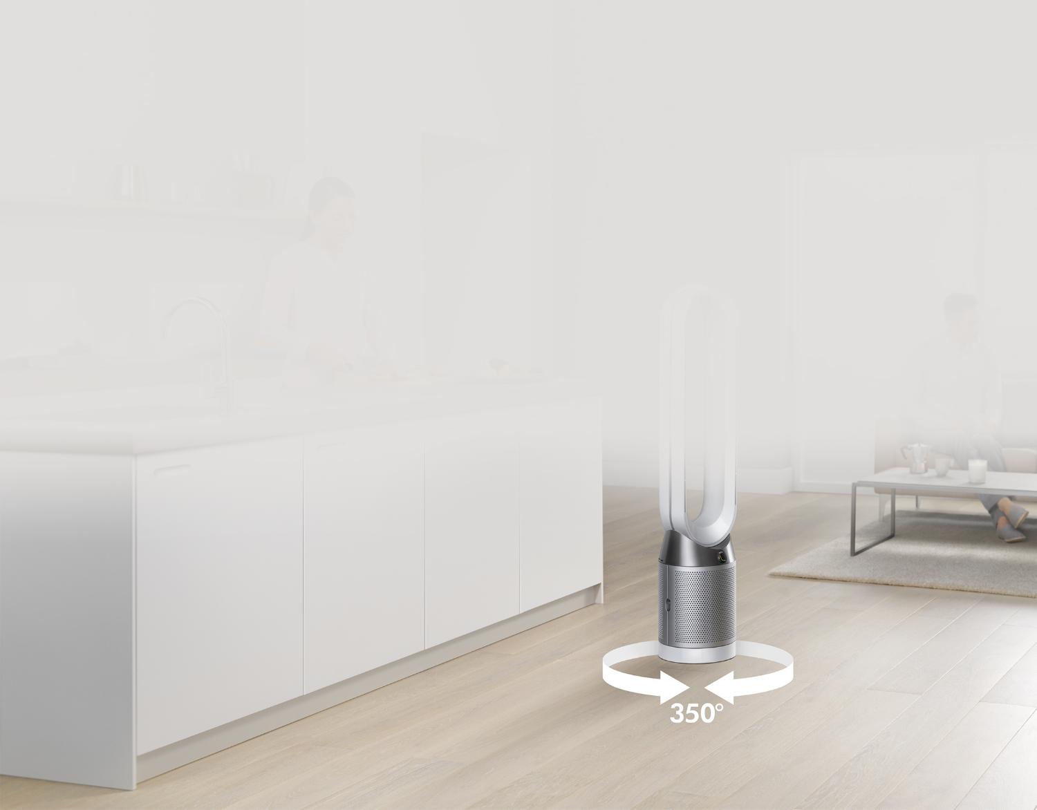 Dyson Pure Cool Tower White Silver Oscillating around the room