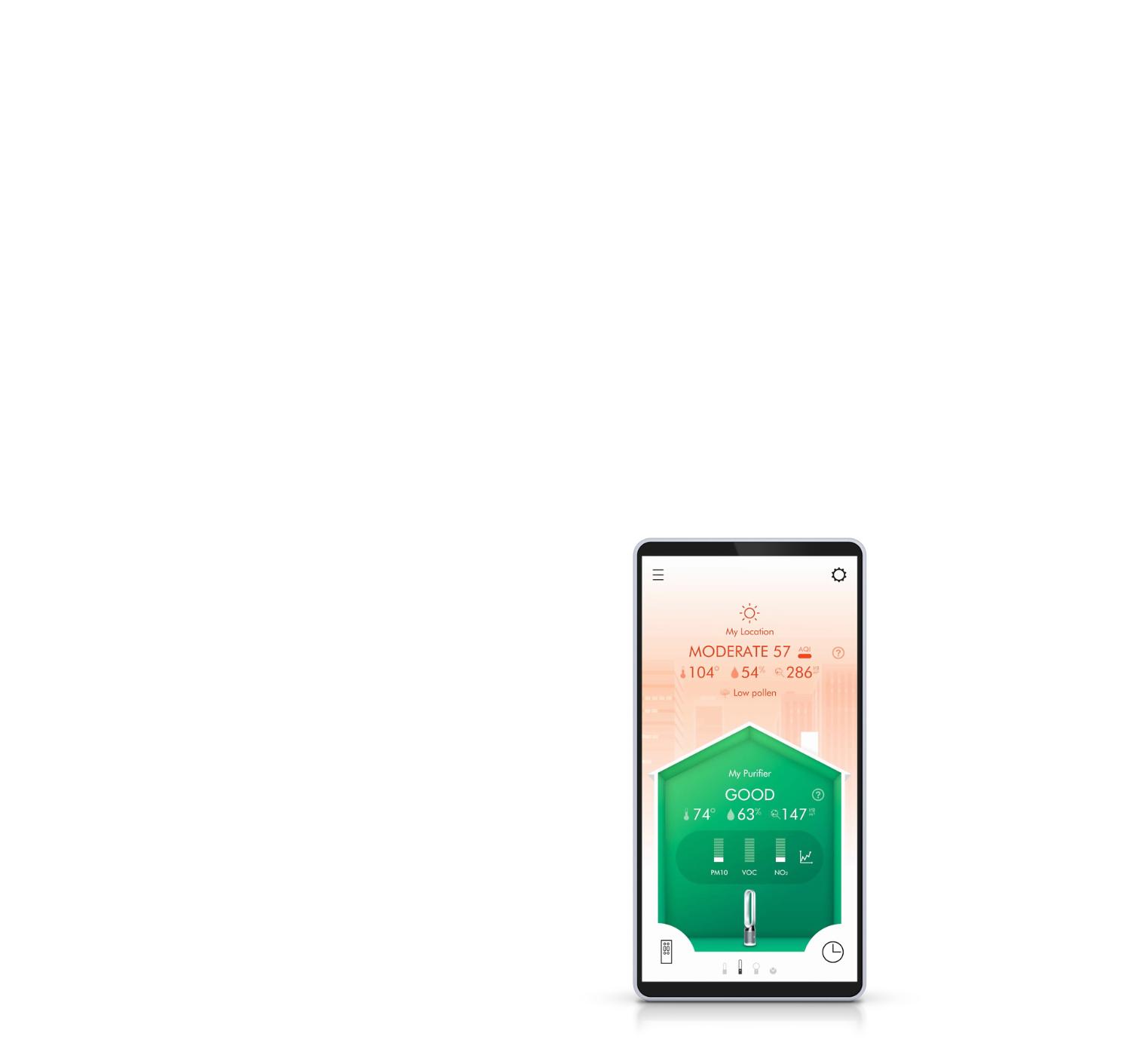 Dyson Pure Cool Link app detailed report on air quality