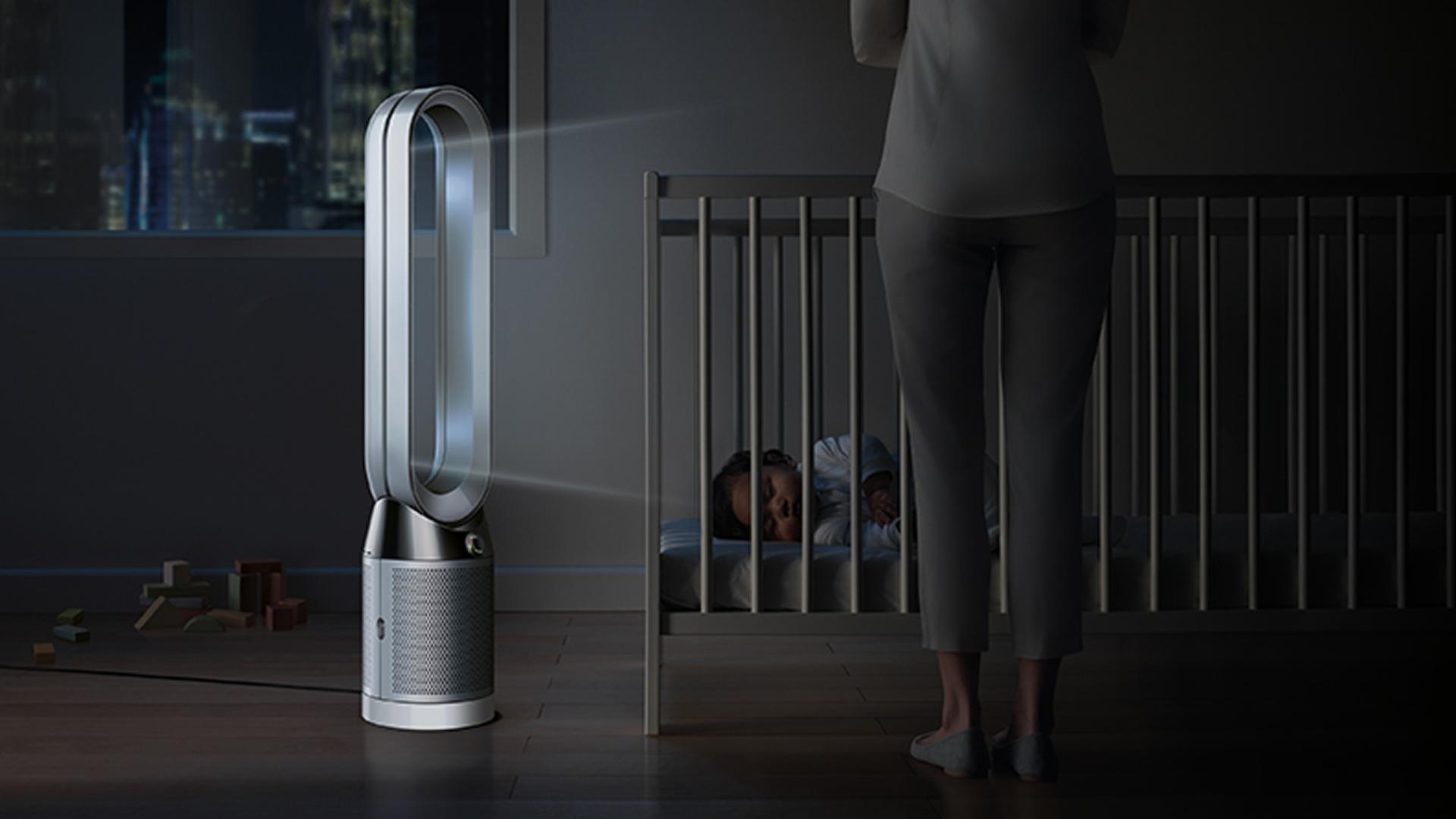 Ventilator cu purificator Dyson în dormitorul copilului