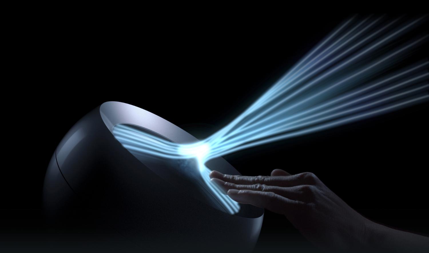 Dyson Core Flow technology projecting purified air
