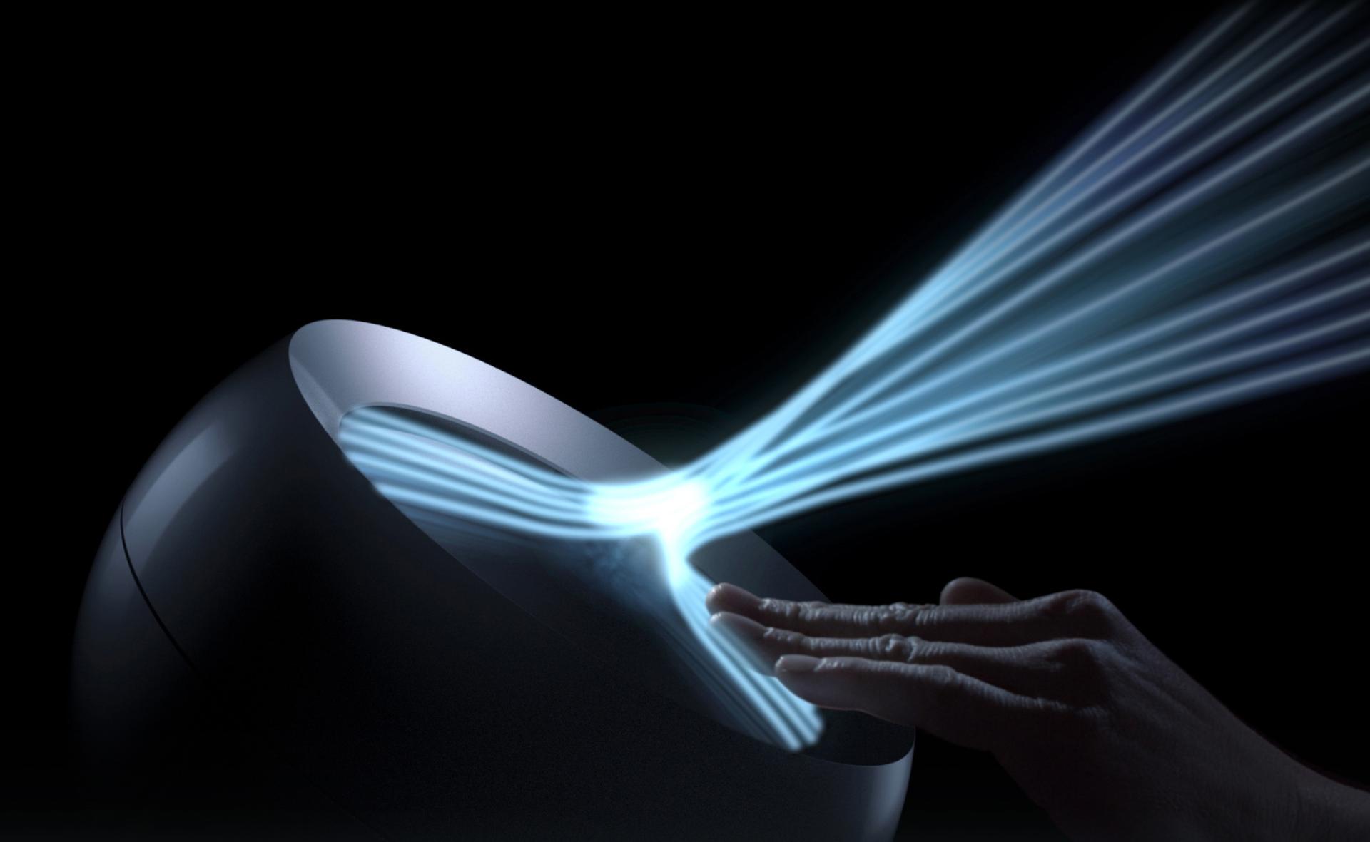 Dyson Core Flow technology projecting purified air