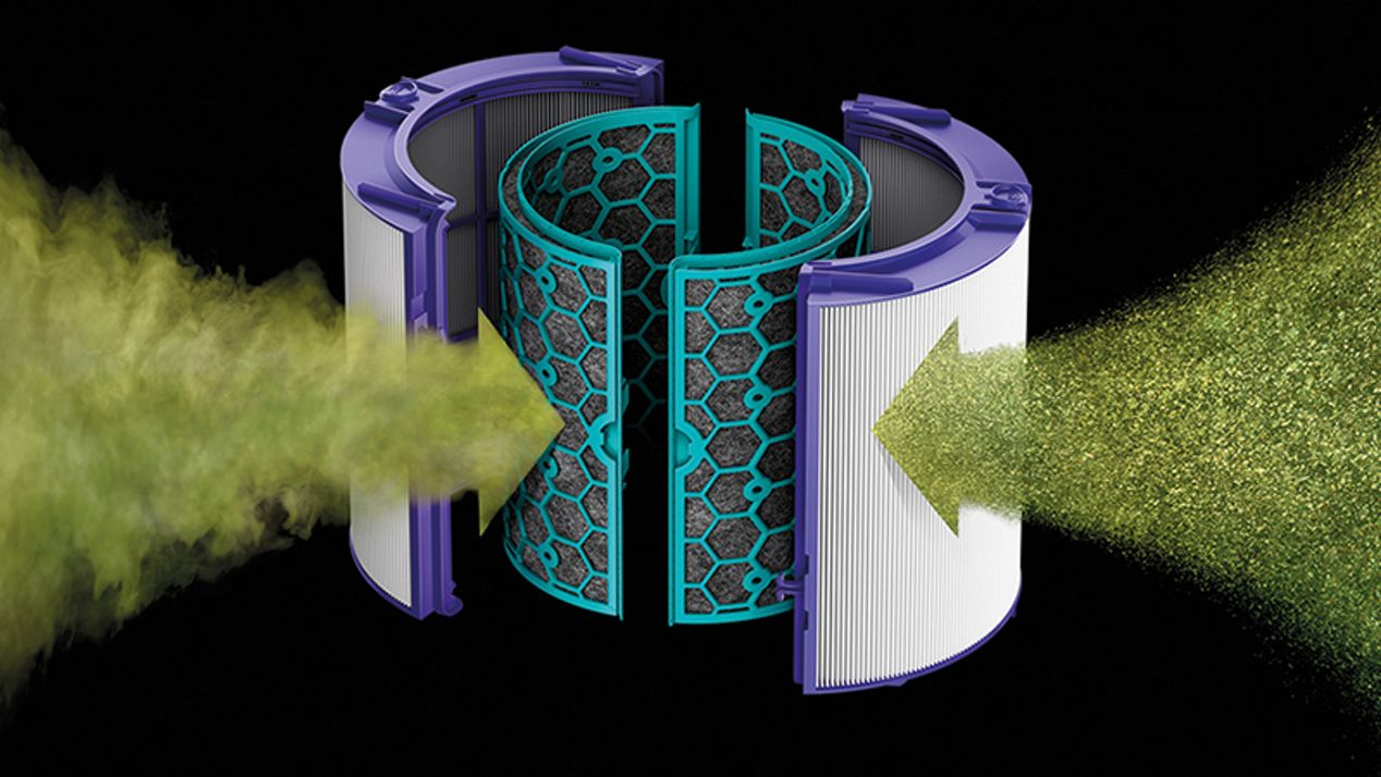 Sealed HEPA filter with gases entering Sealed HEPA filter with gases entering