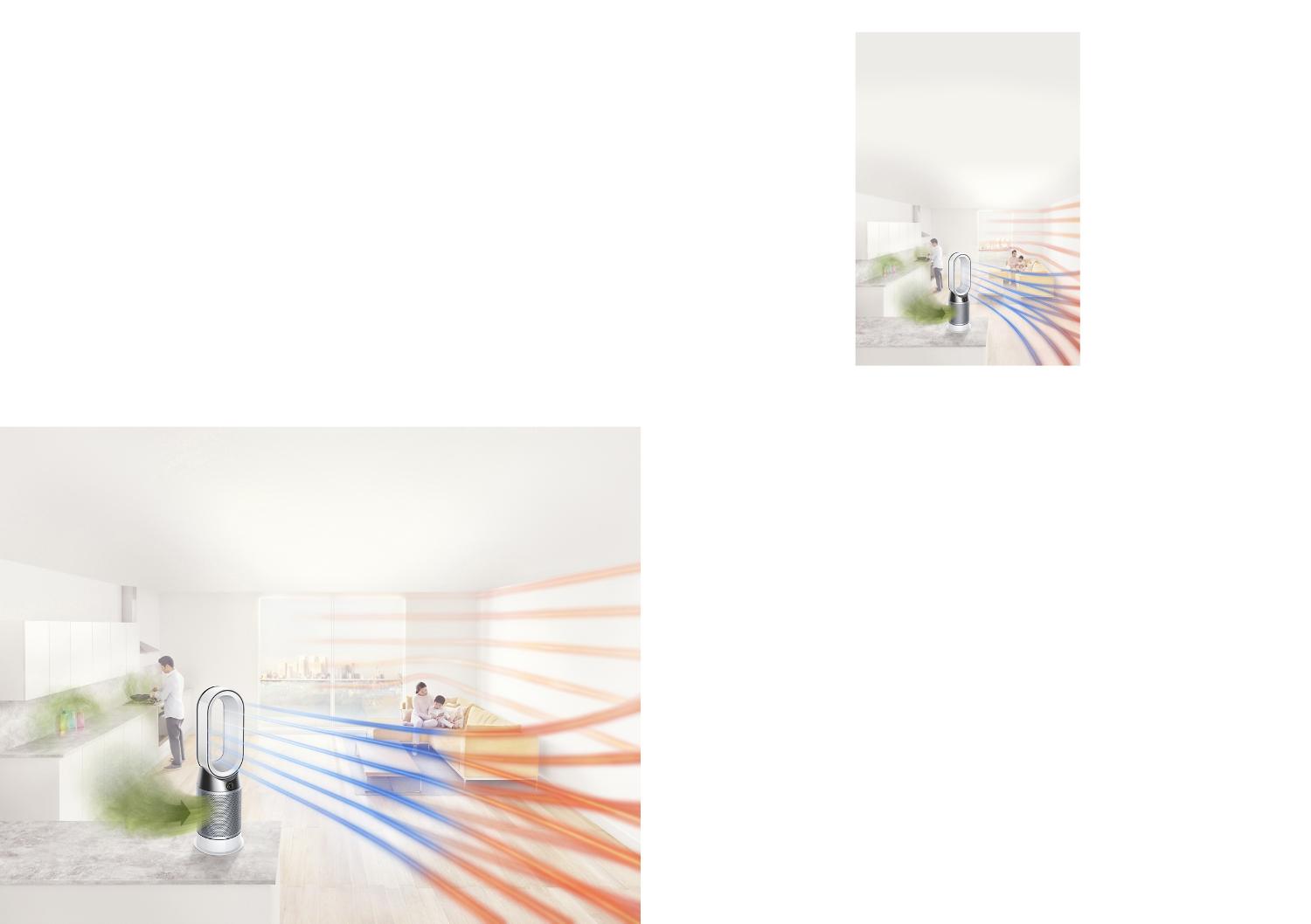 Dyson Pure Hot+Cool purifier in living space