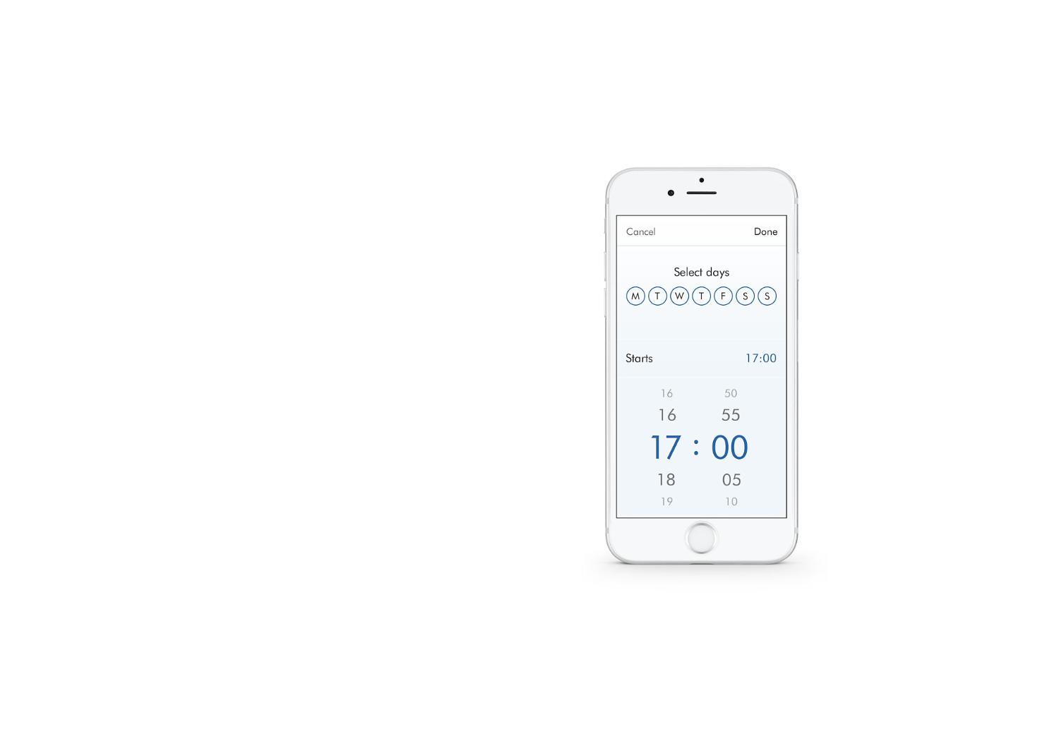 Dyson Link app scheduling screen