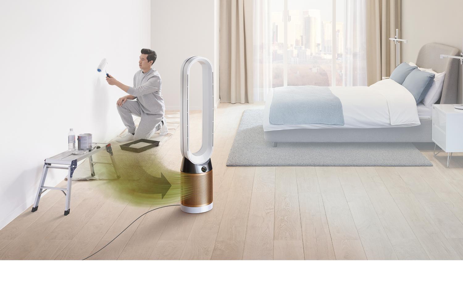 Purificateur cryptomique Dyson Pure Cool ™ dans une pièce en cours de décoration