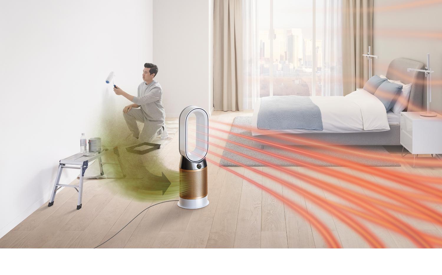 Purificateur cryptomique Dyson Pure Cool ™ dans une pièce en cours de décoration