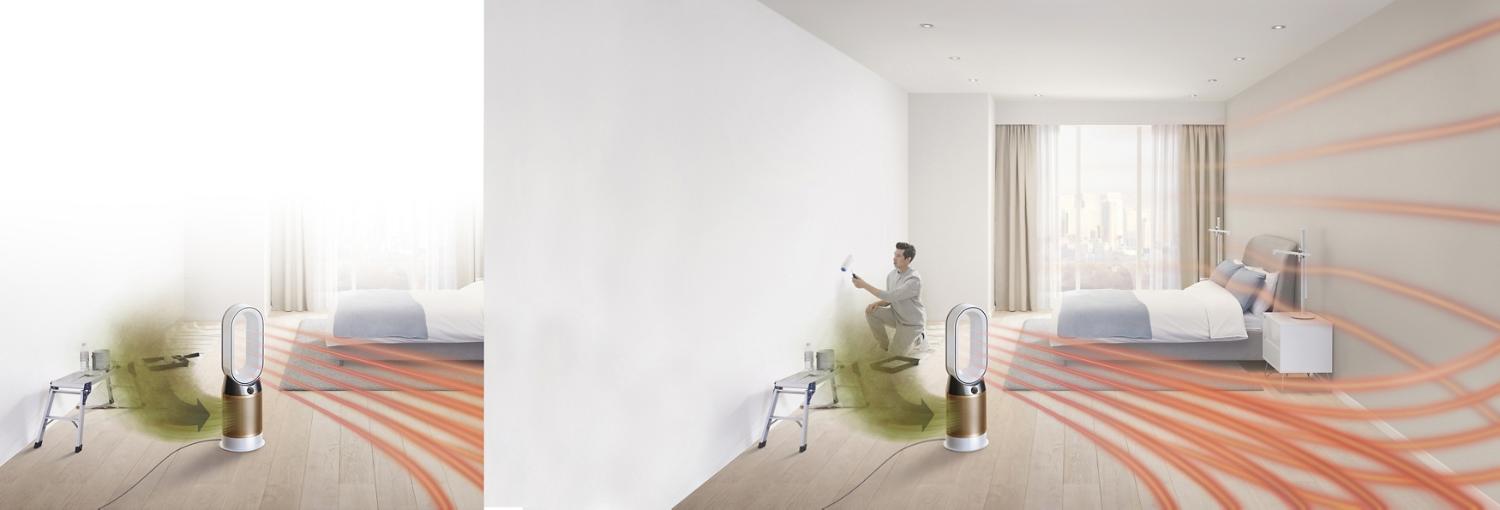 Dyson Pure Hot+Cool™ purifier in family room