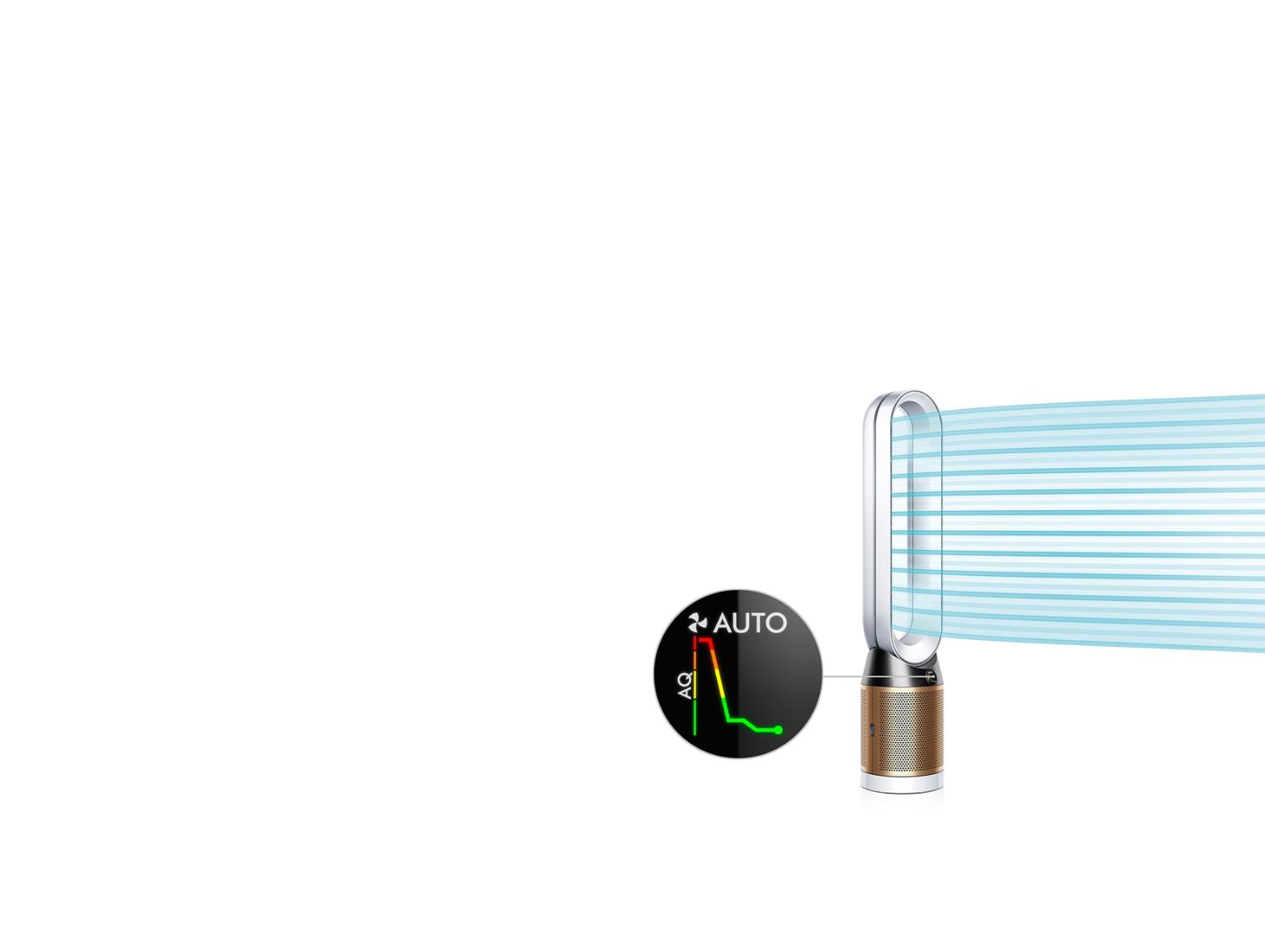 Dyson Pure Hot+Cool Cryptomic drawing in dirty air and projecting purified air
