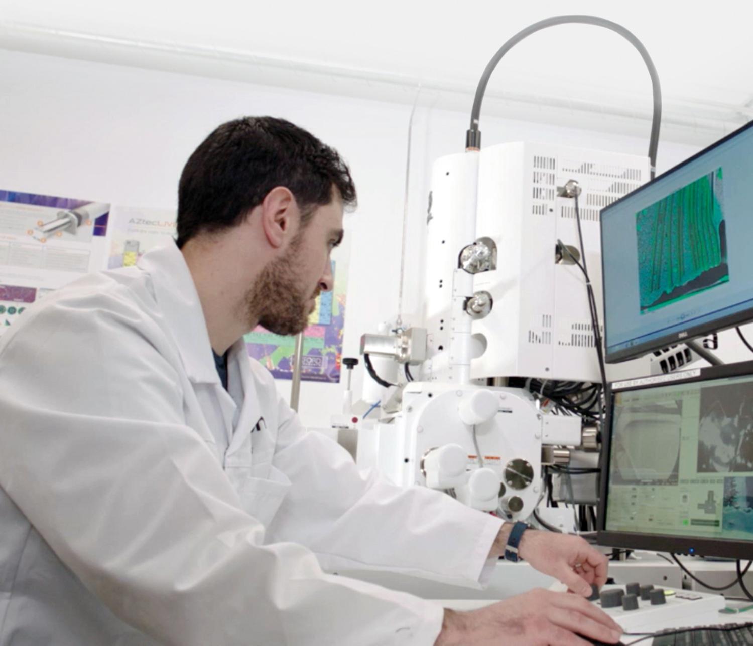 Man working on a computer screen