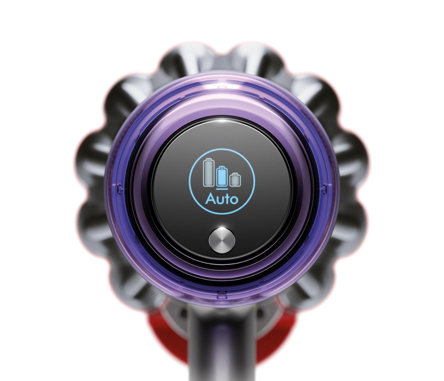 Screen on the back of a Dyson V11 vacuum cleaner