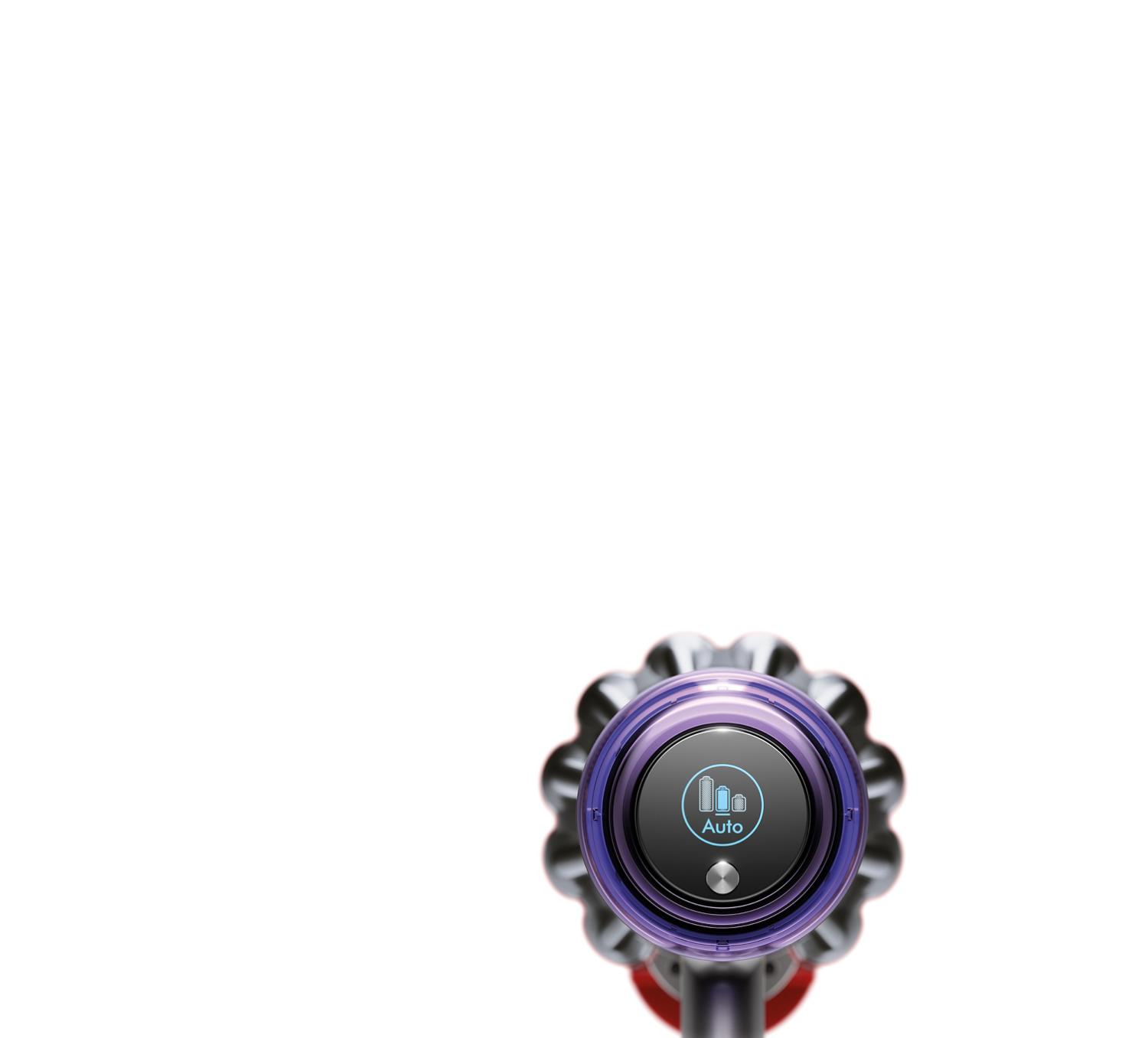 Screen on the back of a Dyson V11 vacuum cleaner