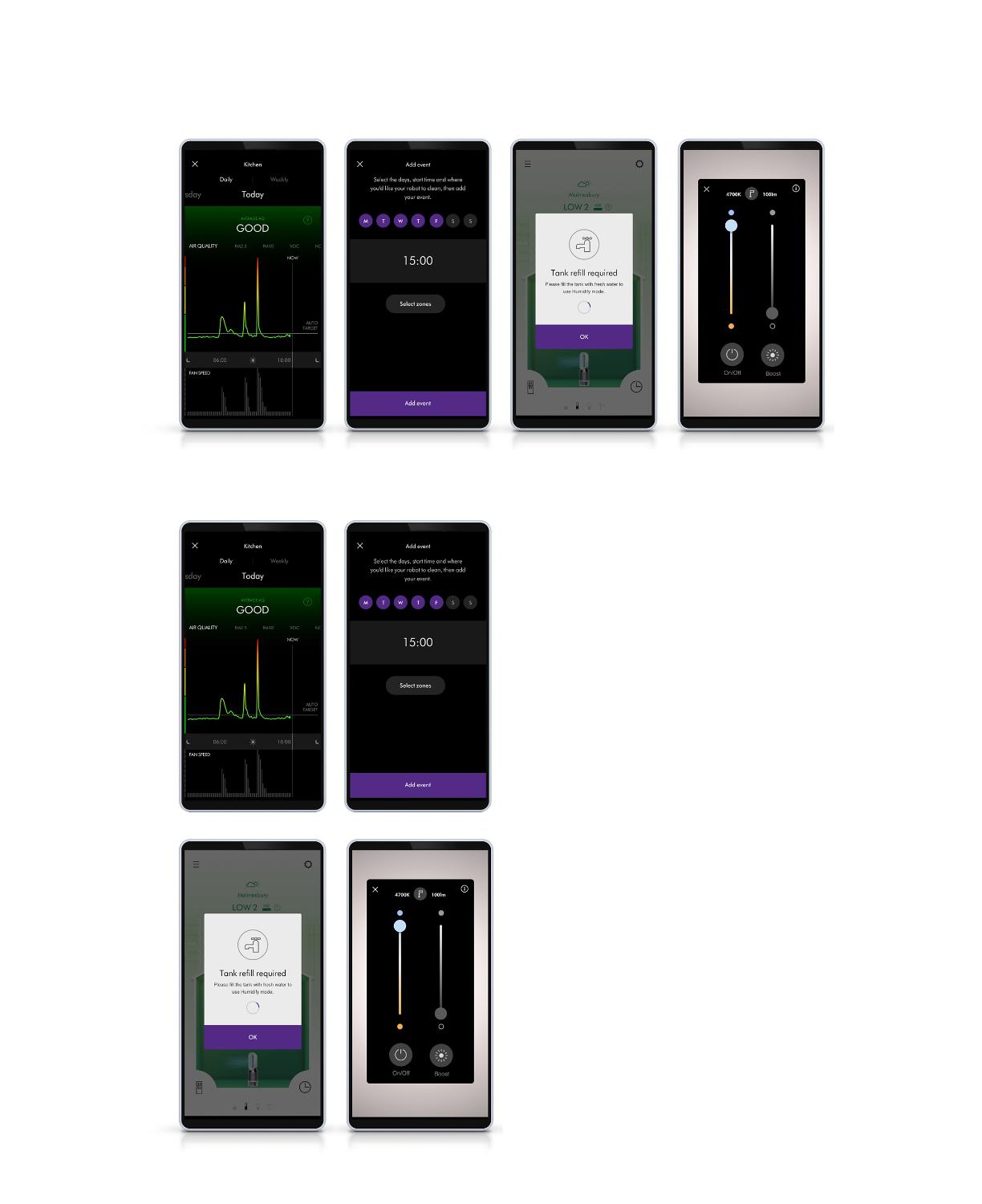 Phone screen showing Dyson Link app in use