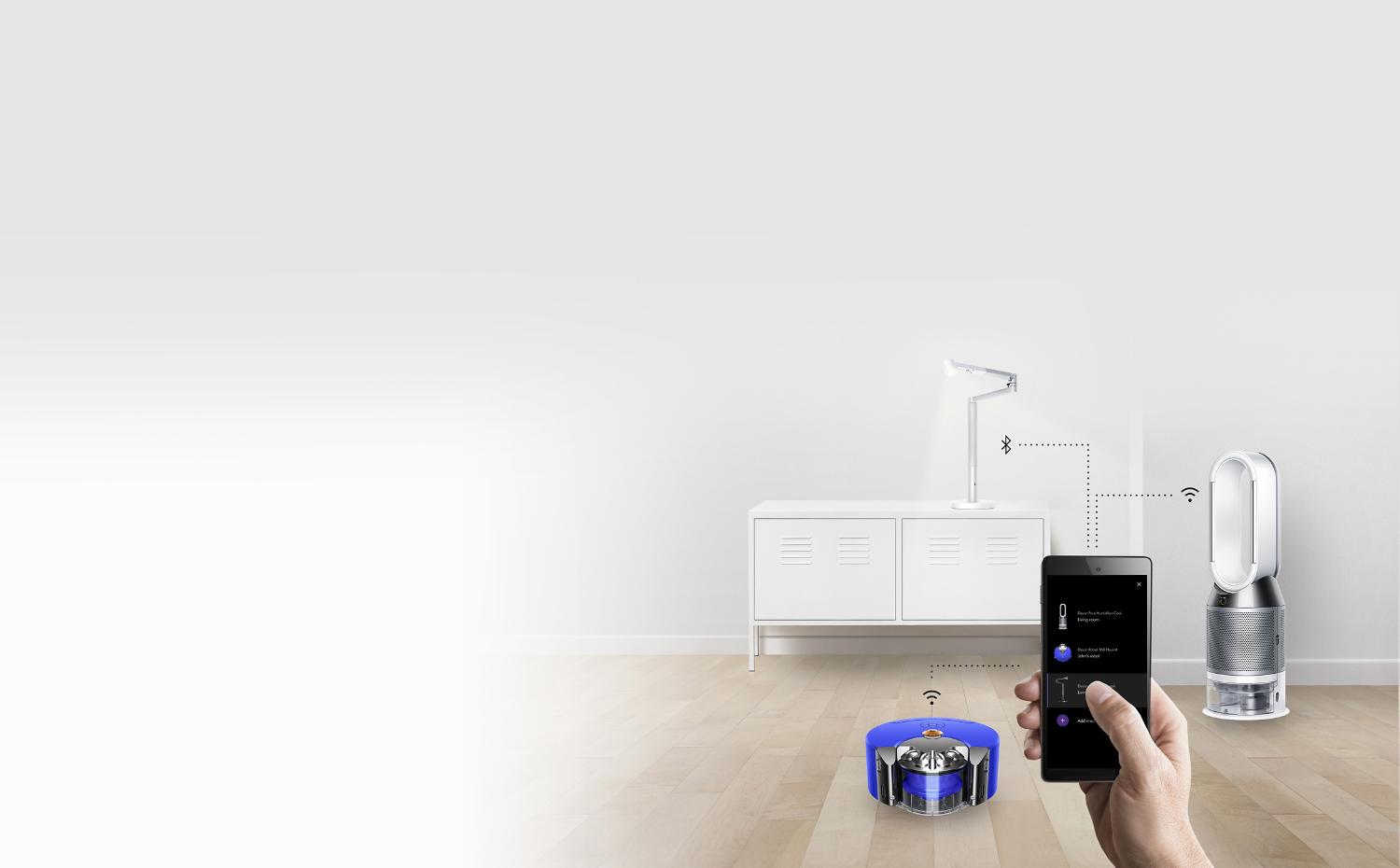 Dyson smart purifier, robot and lighting in the home