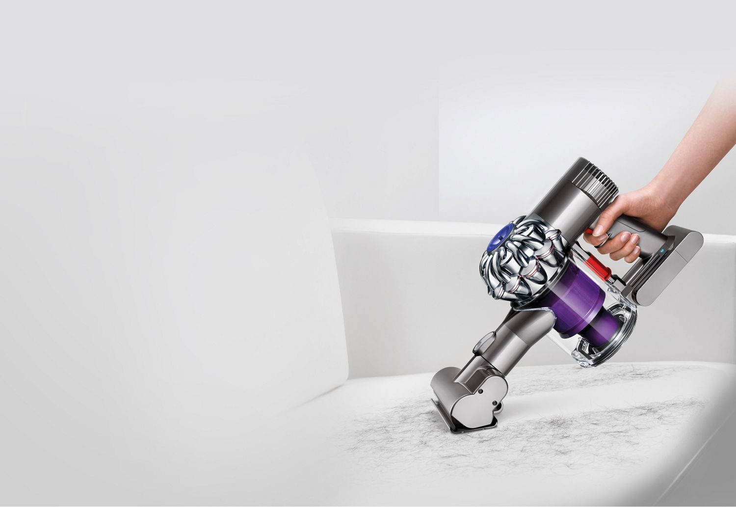 Mini motorised tool on upholstery