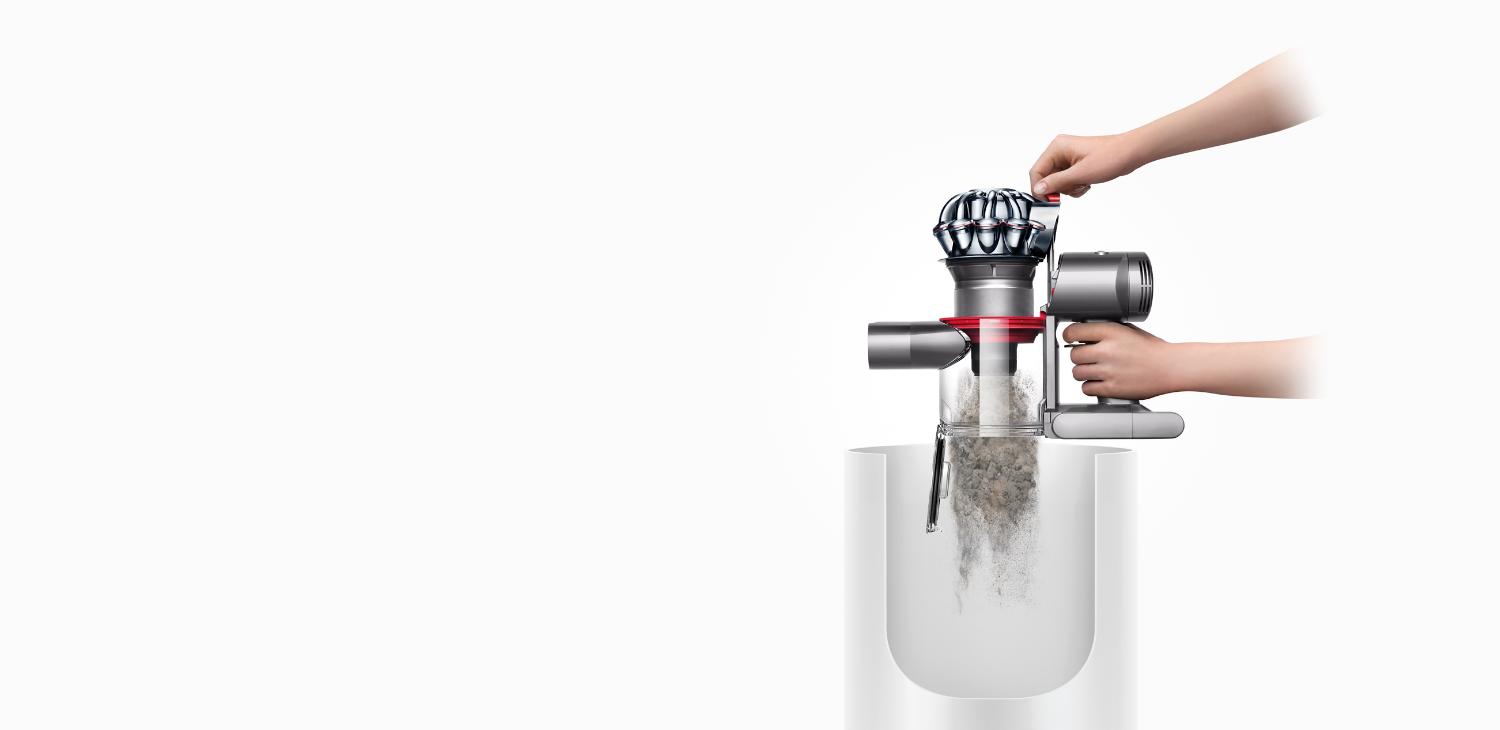 Stofreservoir dat gemakkelijk en hygiënisch wordt geleegd