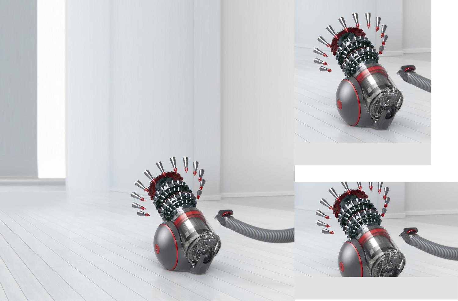 Cicloni che volano da un aspirapolvere con filo Dyson a un aspirapolvere senza filo Dyson