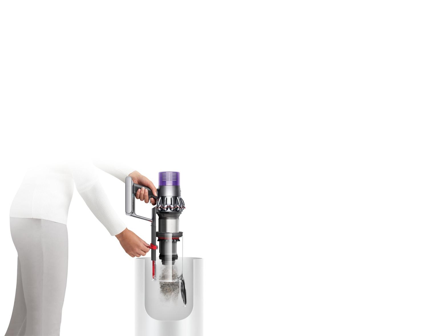Dyson Cyclone V10™ vacuum bin being emptied