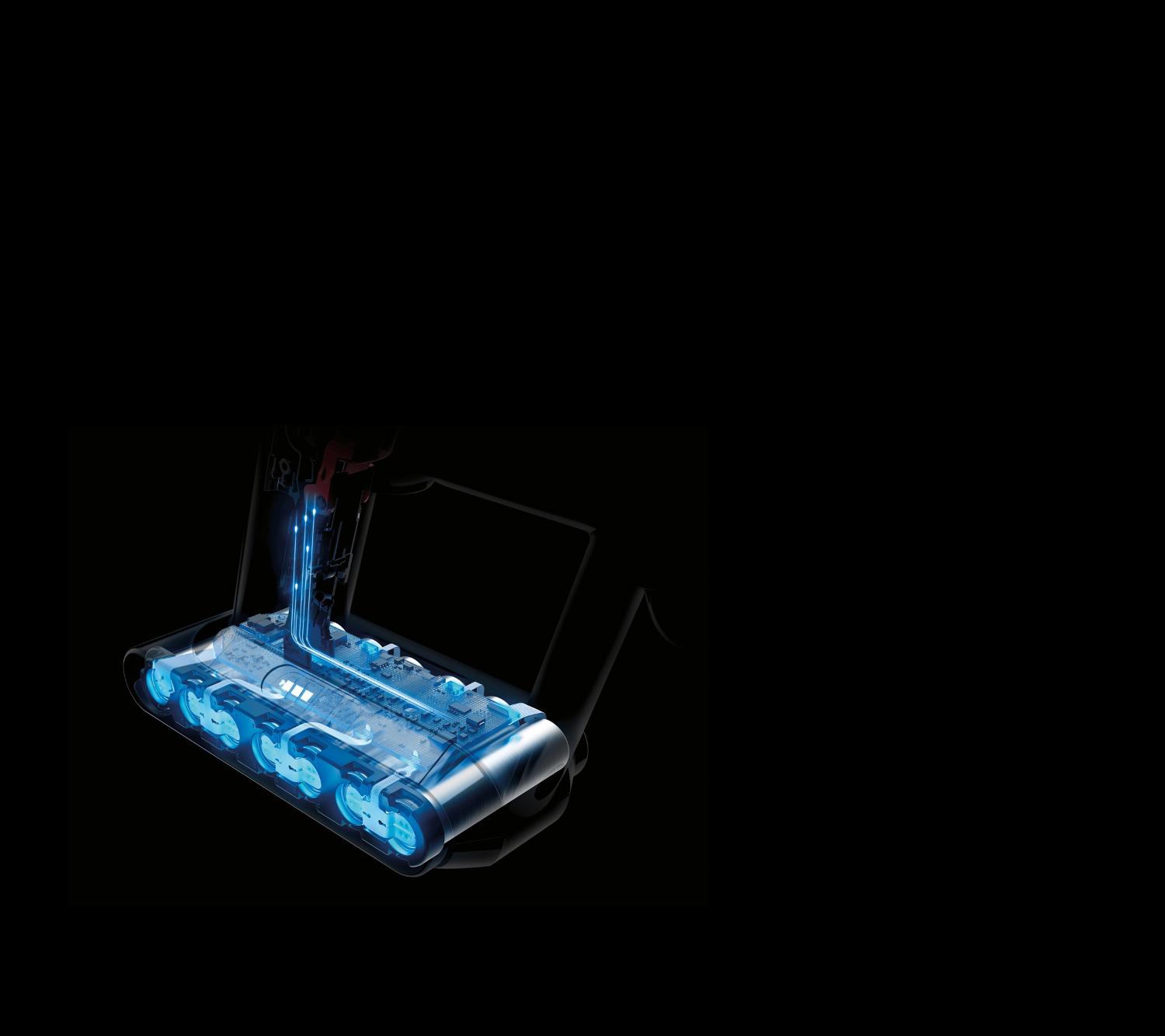 Opengewerkte tekening van Dyson's accu-opslagtechnologie