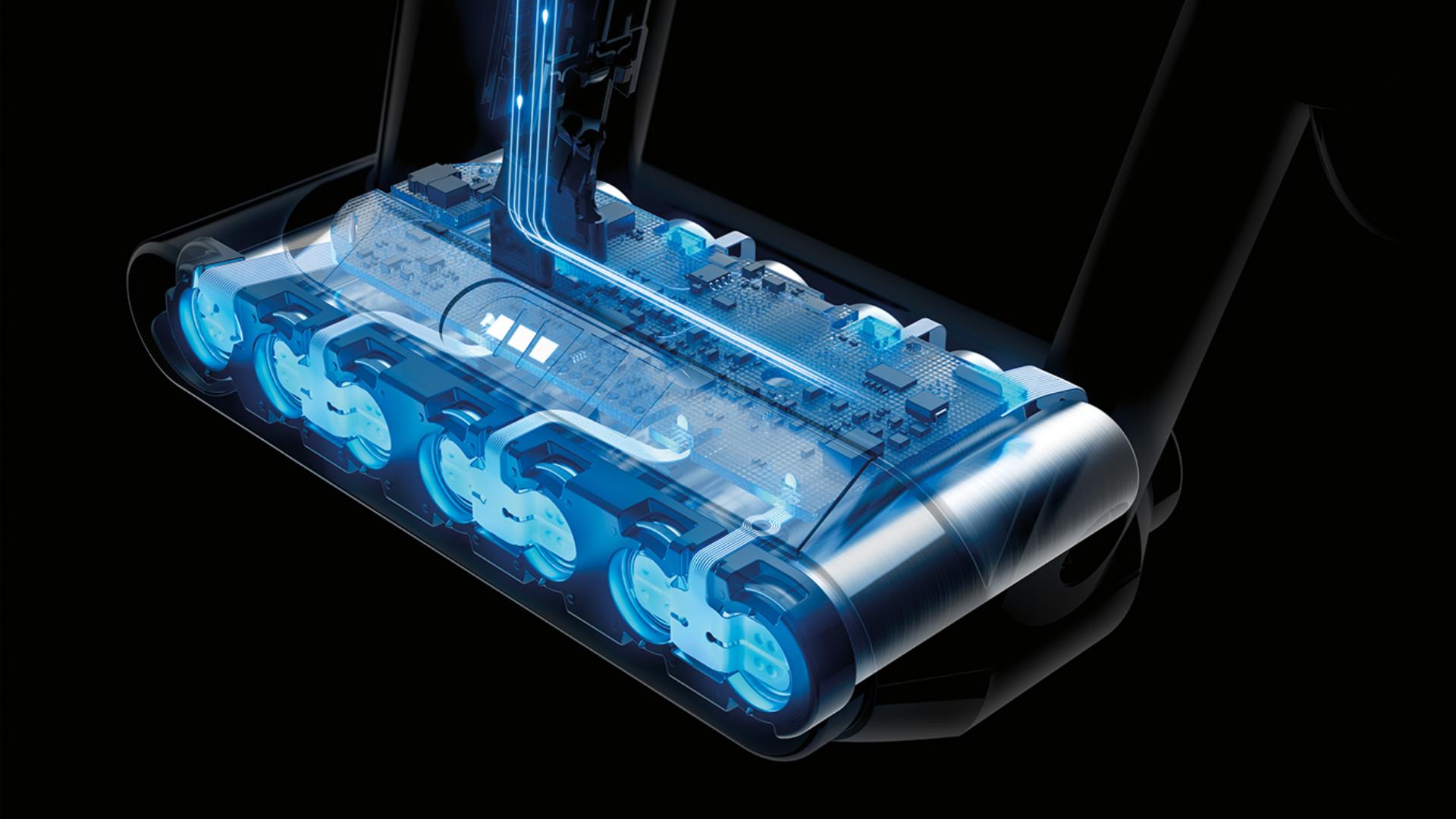 Close up of the Dyson Cyclone V10 battery pack