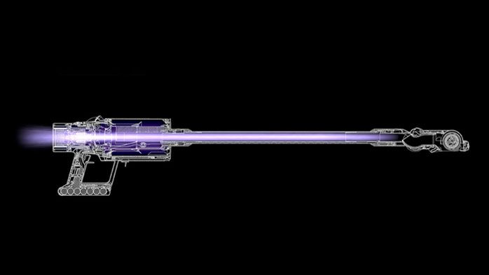 Graphic of airflow comparison through Dyson V8™ vacuum and Dyson Cyclone V10™ vacuum Graphic of airflow comparison through Dyson V8™ vacuum and Dyson Cyclone V10™ vacuum