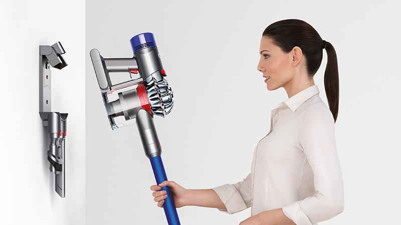 Dyson V7 HEPA vacuum cleaner wall-mounted dock