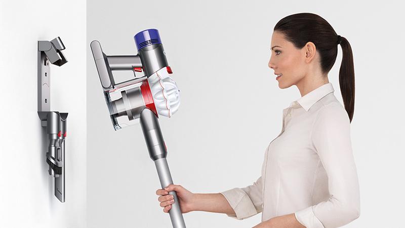Dyson V7 HEPA vacuum cleaner wall-mounted dock