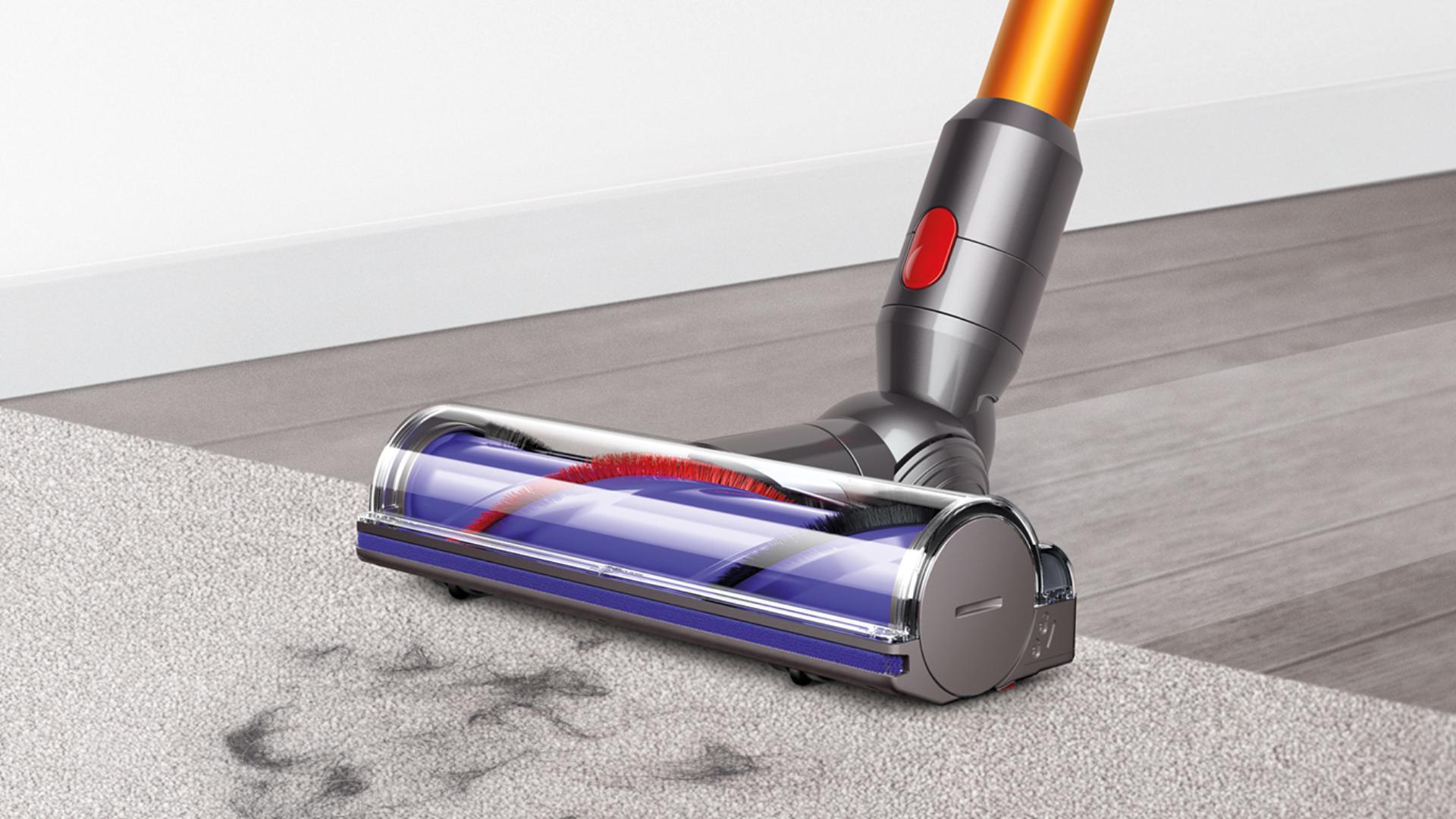 Cận cảnh đầu làm sạch con lăn chổi cứng của Dyson.