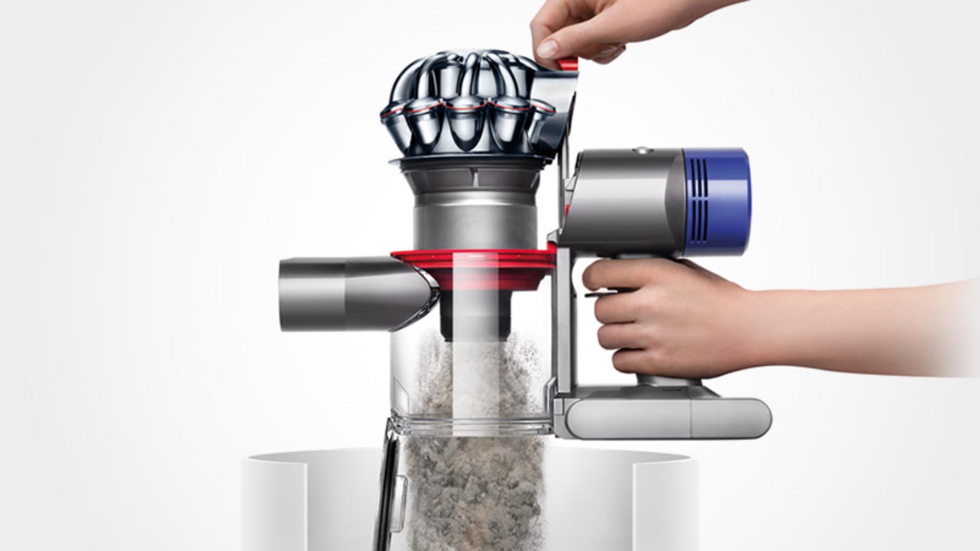 See the Dyson V8 Absolute vacuum's no-touch bin emptying mechanism.