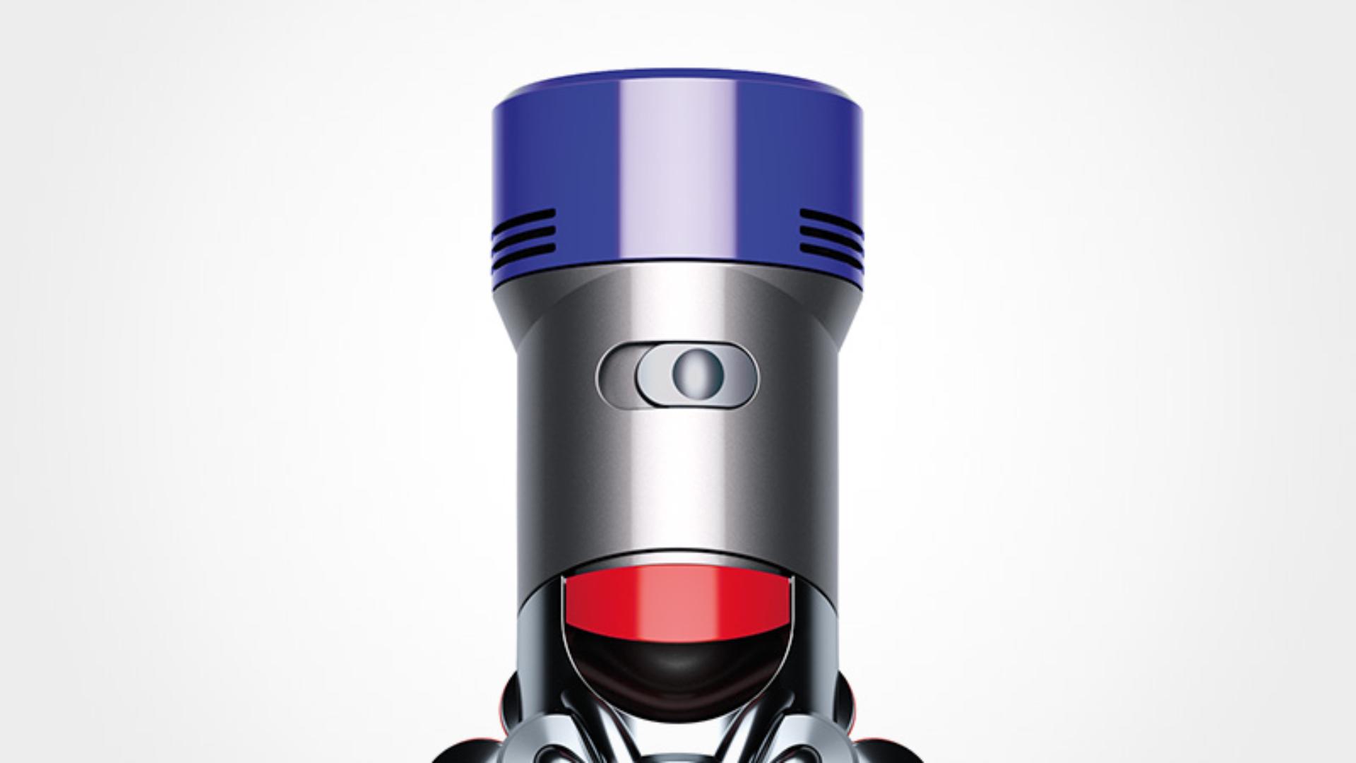 Close-up of Dyson V8 Absolute vacuum power mode switch