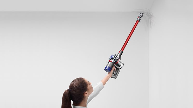 Model with Dyson V8 Absolute vacuum
