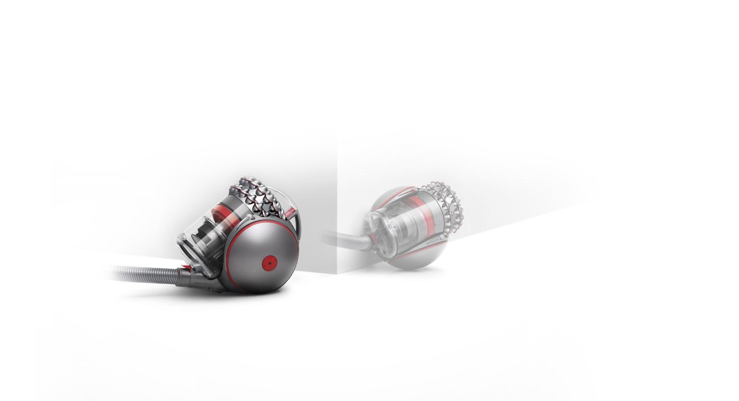 Ein Dyson Cinetic Big Ball™ richtet sich nach Zusammenstoß mit einem Objekt von selbst wieder auf.