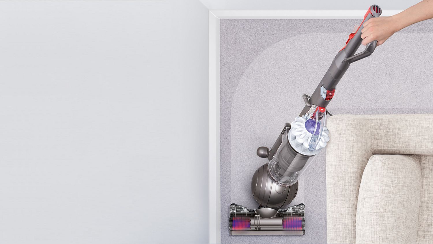 dyson-uprights-slim-ball-multi-floor-ball-technology Dyson Slim Ball Multifloor vacuum navigated around furniture