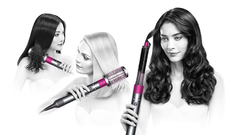 Three women use the Dyson Airwrap™ Complete Long Styler