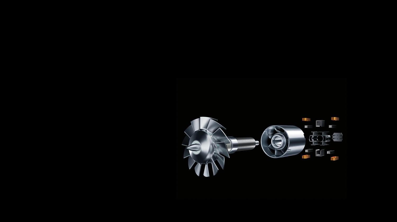 Exploded image of Dyson digital motor V9