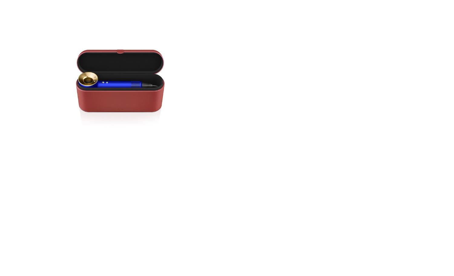 Supersonic Blue Gold hair dryer in Red Presentation case