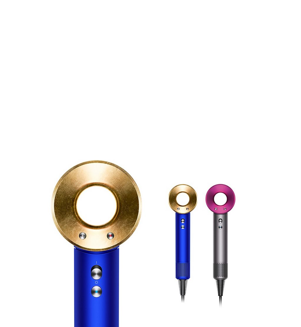 Dyson Supersonic™ hair dryer in Blue/Gold and Iron/Fuchsia