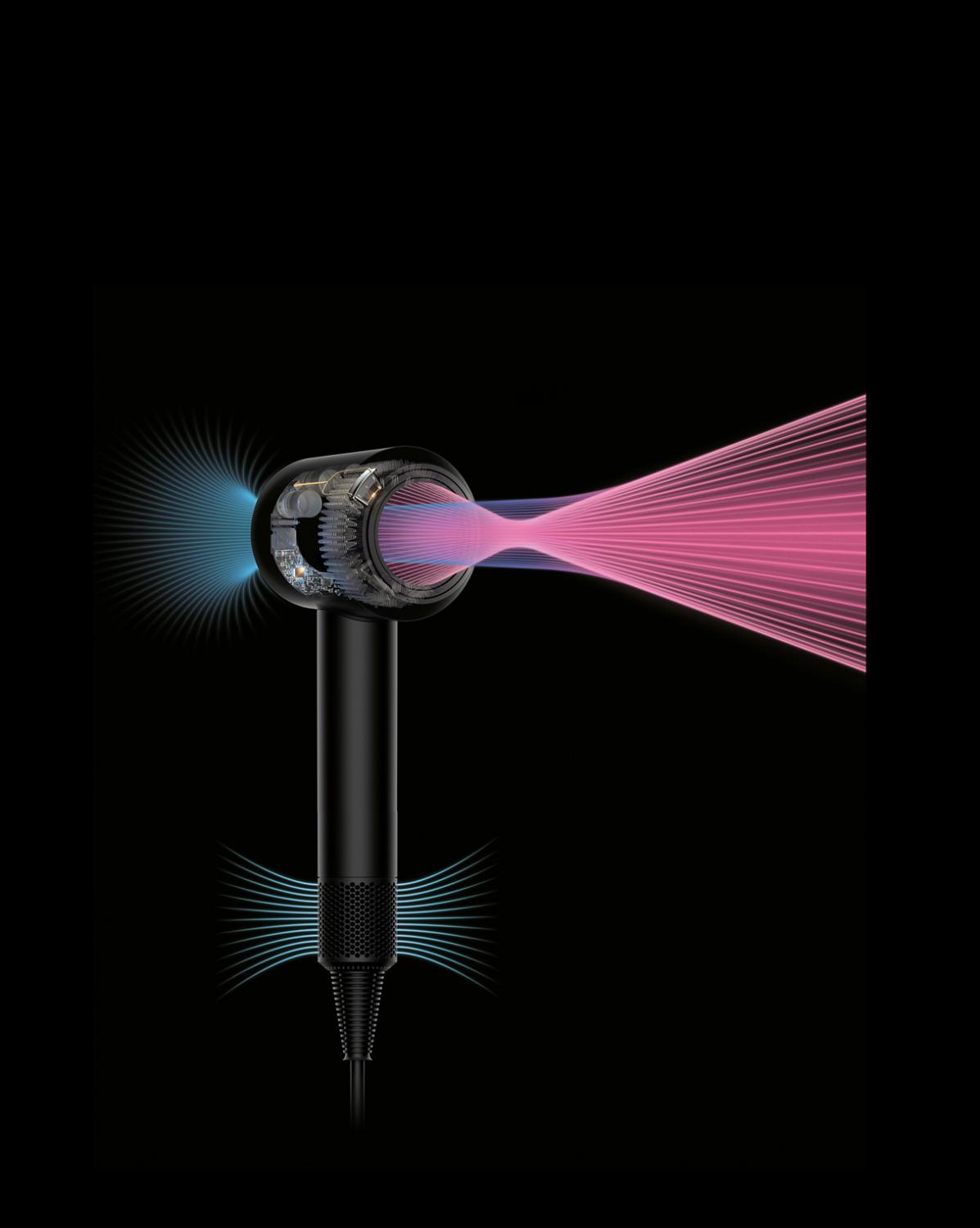 Map of airflow and high-velocity jet in Air Multiplier™ technology